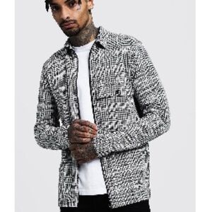 Plaid Jacquard Utility Coach Zip Jacket NEVER WORN